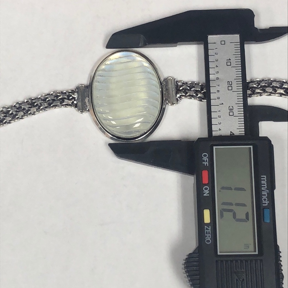 Carved Opalite Silver Bracelet - image 7